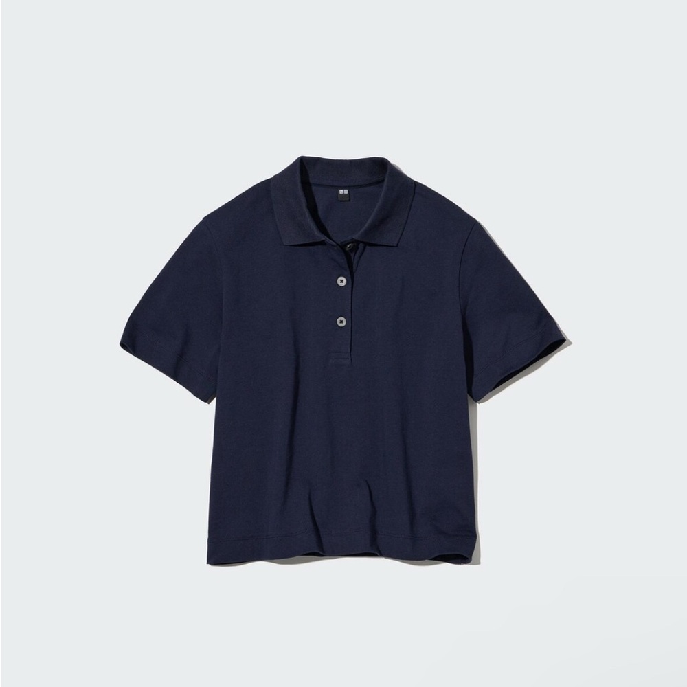 Uniqlo Cropped Relaxed Short-Sleeve Polo Shirt